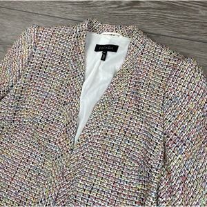 Escada Women's Pastel Tweed Blazer Jacket Multicolor Size 44 US 12